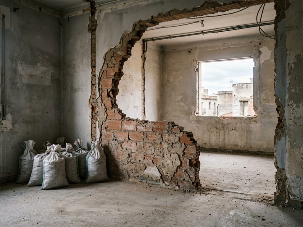 Trabajos de demolición previos a una obra en A Coruña
