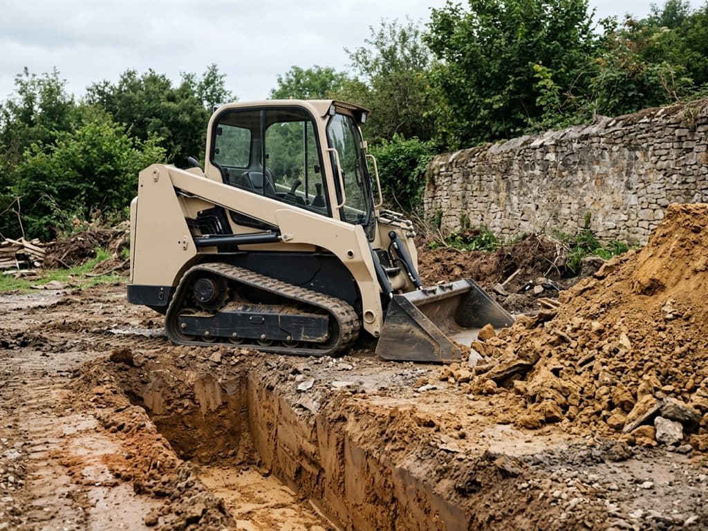 Minipala de Linvora realizando una excavación en A Coruña