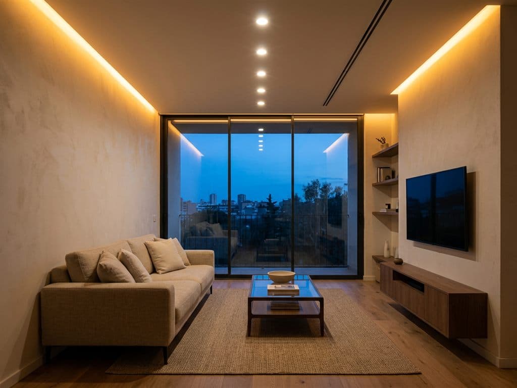 Iluminación LED instalada en el interior de una vivienda en A Coruña