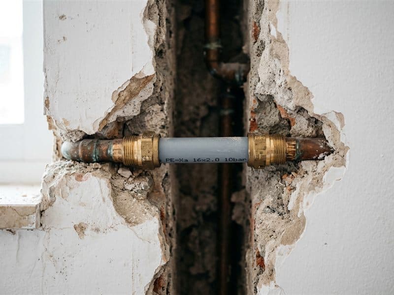 Reparación de una tubería rota en una vivienda de A Coruña
